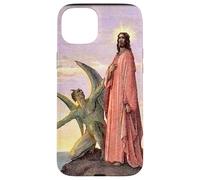 Carcasa para iPhone 15 Plus Jesús Satanás Tentación por Gustave Dore Colorizado