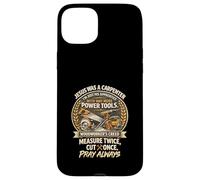 Carcasa para iPhone 15 Plus Jesus Was Carpenter Woodworker Creed Medida Dos Veces CT Una Vez