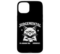 Carcasa para iPhone 15 Plus Judgemental Cat Im Judging You Seriously Funny Cat Gráfico