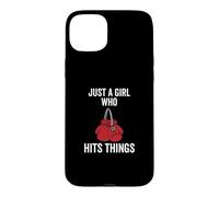 Carcasa para iPhone 15 Plus Just a Girl Who Hits Things Guantes de Boxeo Mujeres Punching