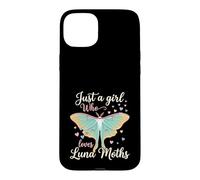 Carcasa para iPhone 15 Plus Just A Girl Who Loves Luna Moths Moon Insect Lover