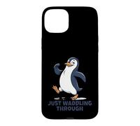 Carcasa para iPhone 15 Plus Just Waddling Through Cute Penguin Cartoon