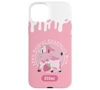 Carcasa para iPhone 15 Plus Kawaii Cute Pink Cow, Strawberry Milk Girl