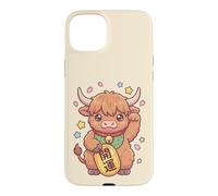 Carcasa para iPhone 15 Plus Kawaii Highland Cow Maneki Neko Fortune Granja Japonesa