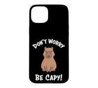 Carcasa para iPhone 15 Plus Kawaii Kids Boys Don't Worry Be Capy Meme Lover Capybara