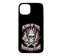 Carcasa para iPhone 15 Plus King of The Backyard Flame se enorgullece de Asar a la Parrilla a la Parrilla con Humor