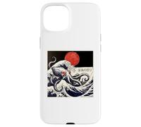 Carcasa para iPhone 15 Plus Kraken Kaiju Monstruo Doodle Japonés Ukiyoe Océano Mar