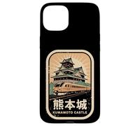 Carcasa para iPhone 15 Plus Kumamoto Castillo Japón Retro Tren Vintage Japonés Kanji