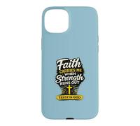 Carcasa para iPhone 15 Plus La fe me sostiene Cuando se agotan Las Fuerzas Diseño Cristiano