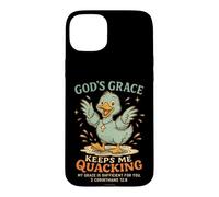 Carcasa para iPhone 15 Plus La Gracia de Dios me Mantiene cuestionando Pato Cristiano