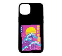 Carcasa para iPhone 15 Plus La Gran Ola, Vaporwave Anime Estética Glitch Japonés