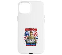 Carcasa para iPhone 15 Plus La Libertad está al Lado del Valiente Tributo patriótico