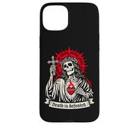 Carcasa para iPhone 15 Plus La Muerte es derrotada Oscuro Cristiano Gótico Esqueleto Fe G