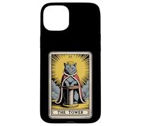 Carcasa para iPhone 15 Plus La Torre Gato Tarot Carta Gato Rascador Poste Árbol Gato