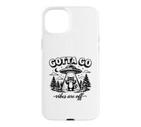 Carcasa para iPhone 15 Plus Las Vibraciones de Gotta Go están apagadas, Divertido Mapache UFO