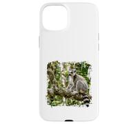 Carcasa para iPhone 15 Plus Lémur Vida Silvestre Animal Selva Bosque Árbol Rama Tropical