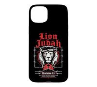 Carcasa para iPhone 15 Plus León de Judá Apocalipsis 5:5 Verso bíblico gótico Cristiano