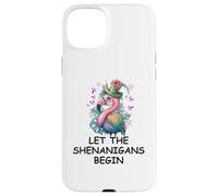 Carcasa para iPhone 15 Plus Let The Shenanigans Begin Mardi Gras Flamingo St Patrick's