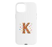 Carcasa para iPhone 15 Plus Letter K Candy Rainbow Sprinkles Monogram Men, Women, Kids
