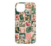 Carcasa para iPhone 15 Plus Libros de Globo de Viaje para Profesores, Vacaciones, café, diseño Tropical