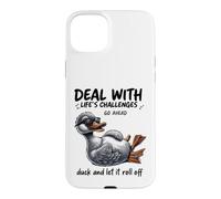 Carcasa para iPhone 15 Plus Lidiar con los desafíos Duck Roll Off Cita Divertida