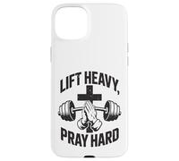Carcasa para iPhone 15 Plus Lift Heavy Pray Hard - Gimnasio de Entrenamiento Cristiano