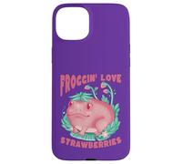 Carcasa para iPhone 15 Plus Linda Rana Froggin' Amor Fresas Dibujos Animados