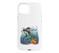 Carcasa para iPhone 15 Plus Linda Tortuga Marina Bruja Halloween bajo el Agua