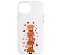 Carcasa para iPhone 15 Plus Lindas Vacas de Las Tierras Altas del Oeste de San Valentín con Letra