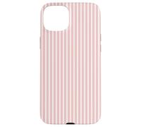 Carcasa para iPhone 15 Plus Lindo Blush Pink Stripes Vertical Líneas Patrón Minimalista