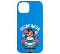 Carcasa para iPhone 15 Plus Lindo Vestido Tradicional para niña de Nicaragua con Arte de Bandera para niños