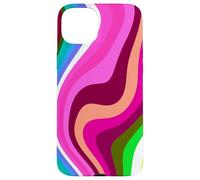 Carcasa para iPhone 15 Plus Liquid Swirl Retro 60s 70s Aesthetic Indie Hippie Funky