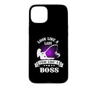 Carcasa para iPhone 15 Plus Look Like A Lady Fish Like A Boss Funny Fishing Outdoors