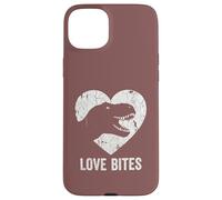 Carcasa para iPhone 15 Plus Love Bites T-Rex Dinosaurio Divertido Retro Grunge Paleontología