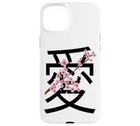 Carcasa para iPhone 15 Plus Love Kanji Symbol & Sakura Flowers Valentine’s Day