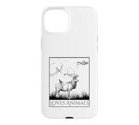 Carcasa para iPhone 15 Plus Loves Animals Nature Wildlife Graphic of Deer and Birds