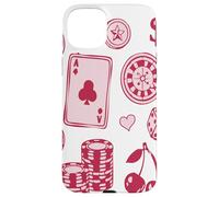 Carcasa para iPhone 15 Plus Lucky Girl Energy Gambling Playing Cards Cherries and Dice