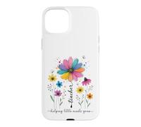 Carcasa para iPhone 15 Plus Maestro ayudando a pequeñas Mentes a Crecer diseño Floral