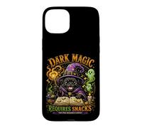 Carcasa para iPhone 15 Plus Mago Carlino Negro Halloween Dark Magic Requires Snacks