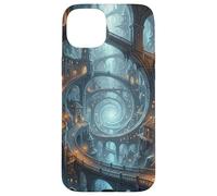 Carcasa para iPhone 15 Plus Mago Fantasía Ciudad Subterránea Portal Espiral Caverna