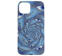 Carcasa para iPhone 15 Plus Mal de Ojo Espiral Protección mística Espiritual Boho Ojos