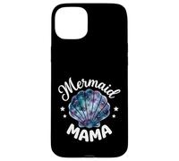 Carcasa para iPhone 15 Plus Mama of The Birthday con Forma de Concha de Sirena y Flores Rosas a Juego