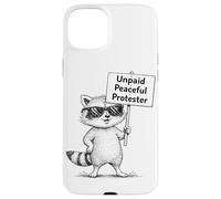 Carcasa para iPhone 15 Plus Manifestante pacífico no remunerado Humor Mapache Divertido