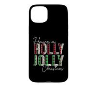 Carcasa para iPhone 15 Plus Manta Have A Holly and Jolly Have a Holly and Jolly Merry Christmas, Leopardo y búfalo