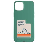 Carcasa para iPhone 15 Plus Mapa del Estado de Utah con delicados Arcos de Arco Parque Nacional Retro