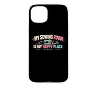 Carcasa para iPhone 15 Plus Máquina de Coser Divertida My Sewing Room Is My Happy Place
