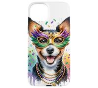 Carcasa para iPhone 15 Plus Mardi Gras Teddy Roosevelt Terrier Perro
