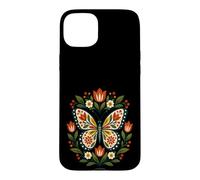 Carcasa para iPhone 15 Plus Mariposa de Estilo folclórico Lindo Boho Folk Butterfly