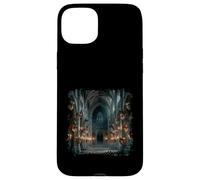 Carcasa para iPhone 15 Plus Máscaras góticas Salón Oscuro Mascarada Catedral Escena Diseño