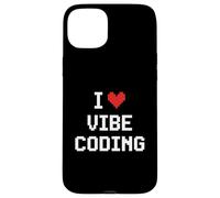 Carcasa para iPhone 15 Plus Me Encanta el codificador de programación Pixel Heart de Vibe Coding